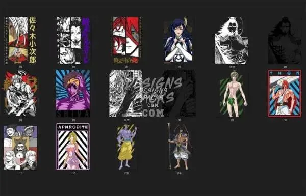 14 Record of Ragnarok Designs Bundle PNG
