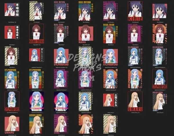 40 Himouto Anime Designs Bundle PNG