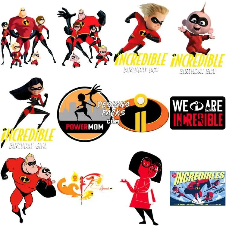 49 Movie Incredible Super Cartoon Designs Bundle PNG