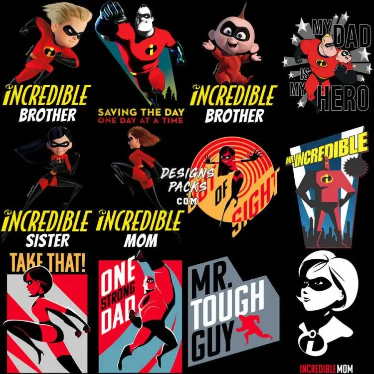 49 Movie Incredible Super Cartoon Designs Bundle PNG