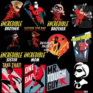 49 Movie Incredible Super Cartoon Designs Bundle PNG