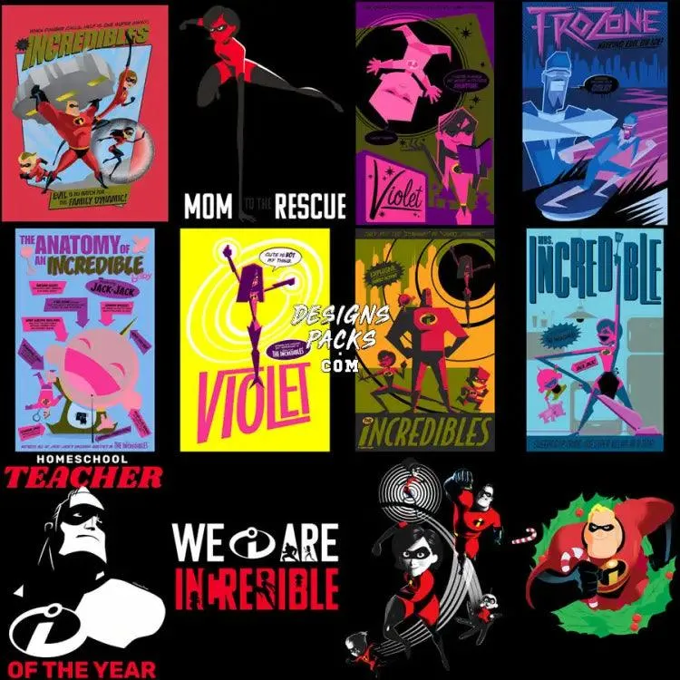 49 Movie Incredible Super Cartoon Designs Bundle PNG