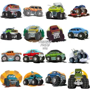 59 Monster Trucks Designs Bundle PNG   SVG