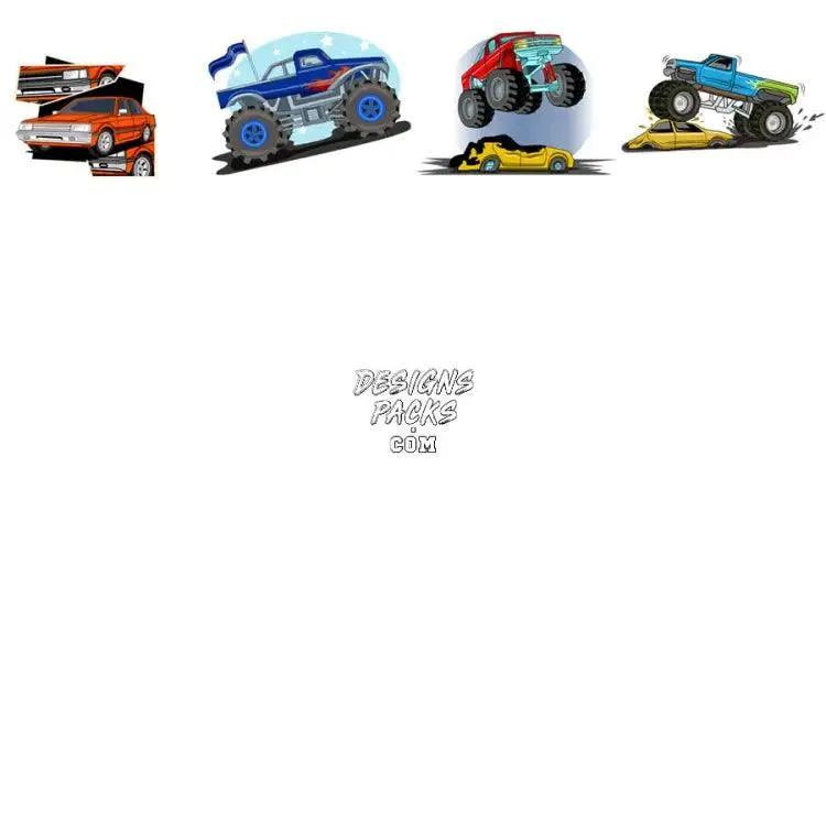 59 Monster Trucks Designs Bundle PNG   SVG