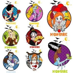 8 Halloween Princess Designs Bundle PNG AI