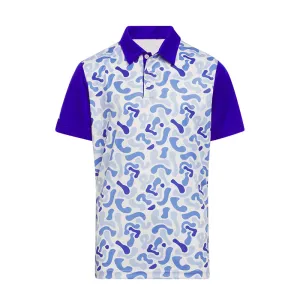 ADIDAS Junior Printed Polo (Lucid Blue)