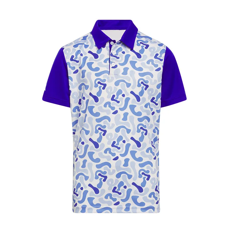 ADIDAS Junior Printed Polo (Lucid Blue)
