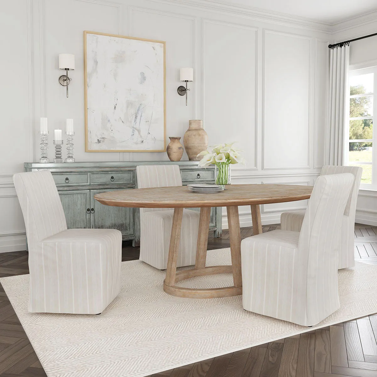 Amaya Upholstered Dining Chair Striped- Set of 2