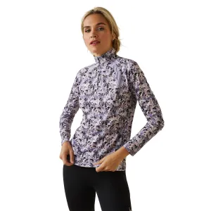 Ariat Ladies Sunstopper 2.0 1/4 Zip Grey Camo Floral Baselayer 10043595