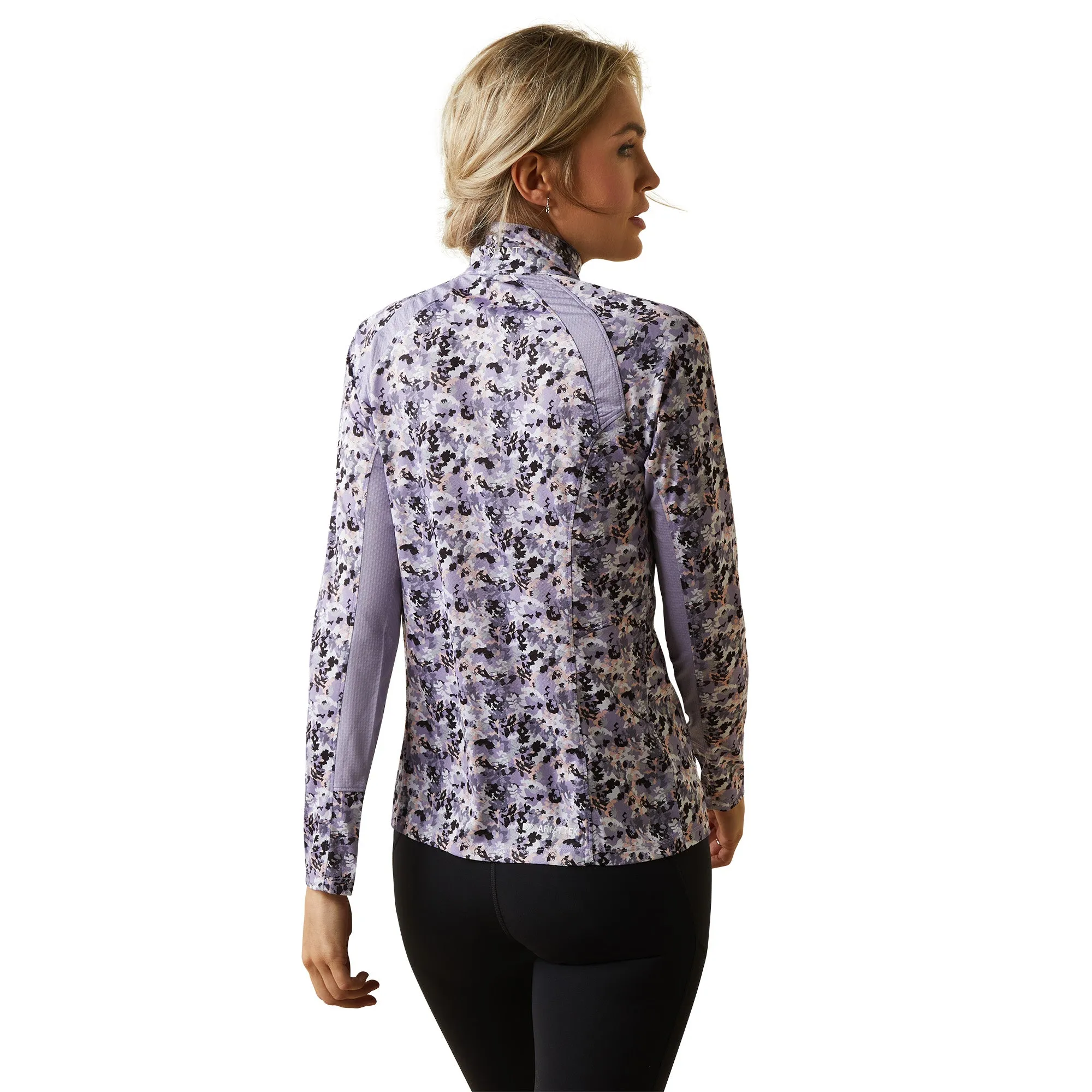 Ariat Ladies Sunstopper 2.0 1/4 Zip Grey Camo Floral Baselayer 10043595