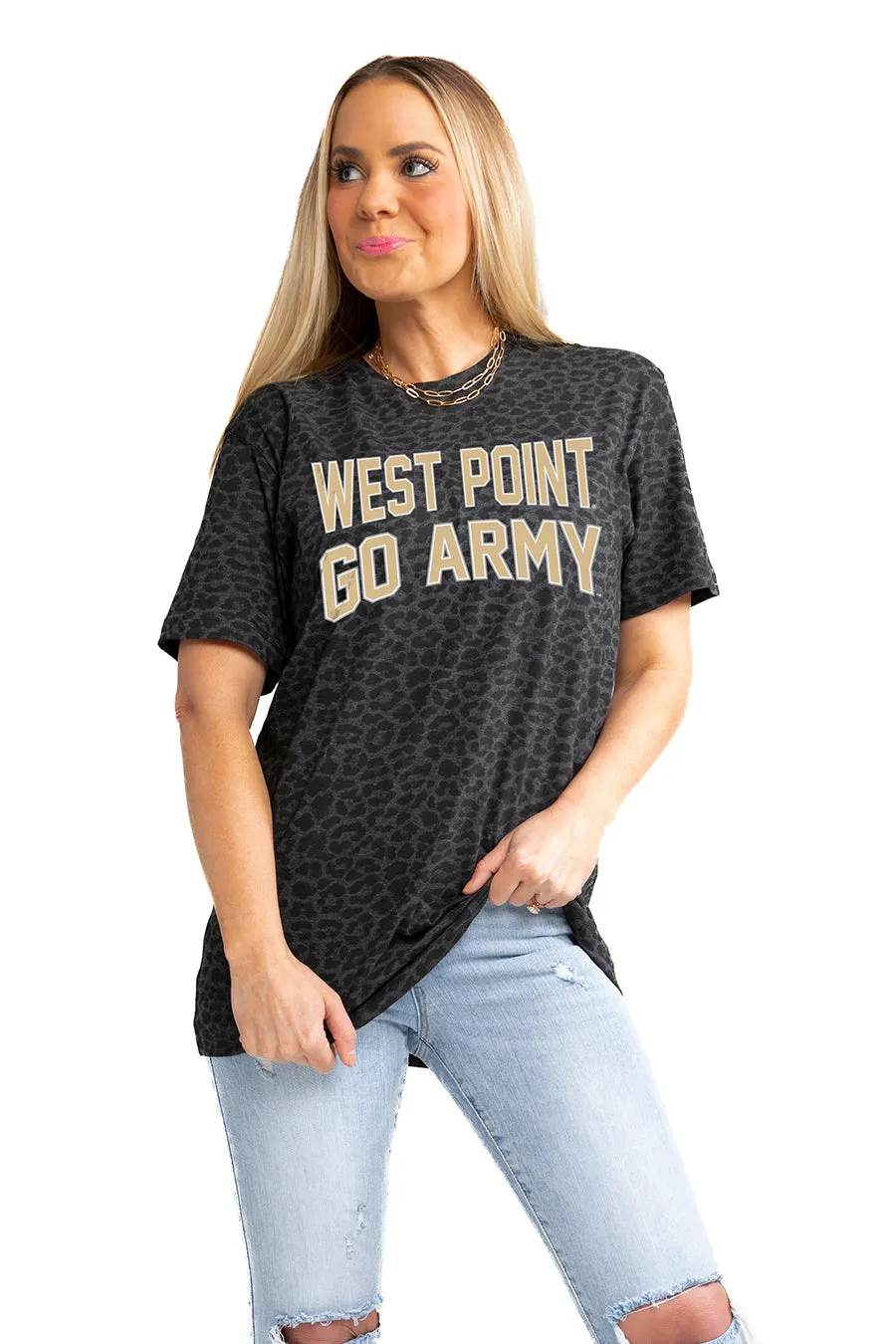 ARMY BLACK KNIGHTS "FAN FAVORITE" LEOPARD STANDARD FIT CREW NECK TEE