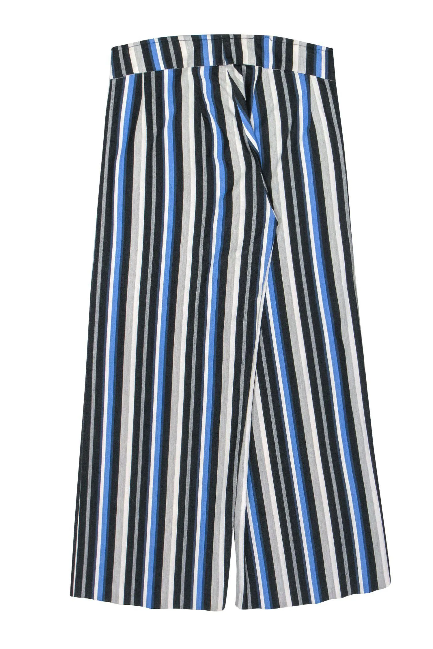 Avenue Montaigne - Blue, White & Gray Striped Wide Leg Pants Sz 4
