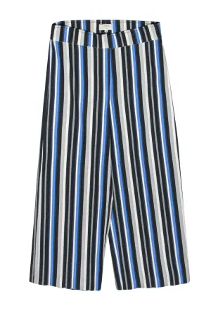 Avenue Montaigne - Blue, White & Gray Striped Wide Leg Pants Sz 4