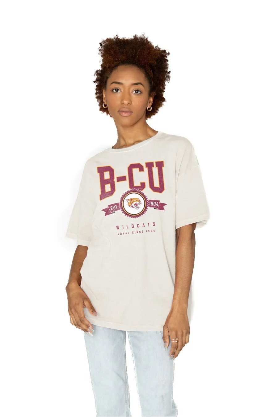 BETHUNE-COOKMAN WILDCATS GET GOIN' OVERSIZED CREW NECK TEE