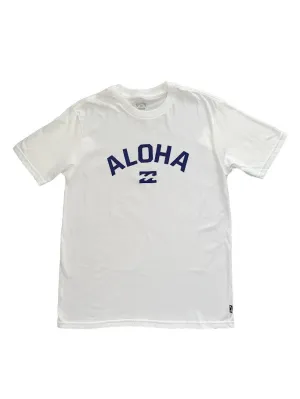 BILLABONG ALOHA COLLEGIATE HI PREM TEE - WHITE