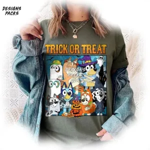 Bluey Family Halloween Bluey Bingo Halloween Design Bluey Trick Or Treat Halloween PNG Design