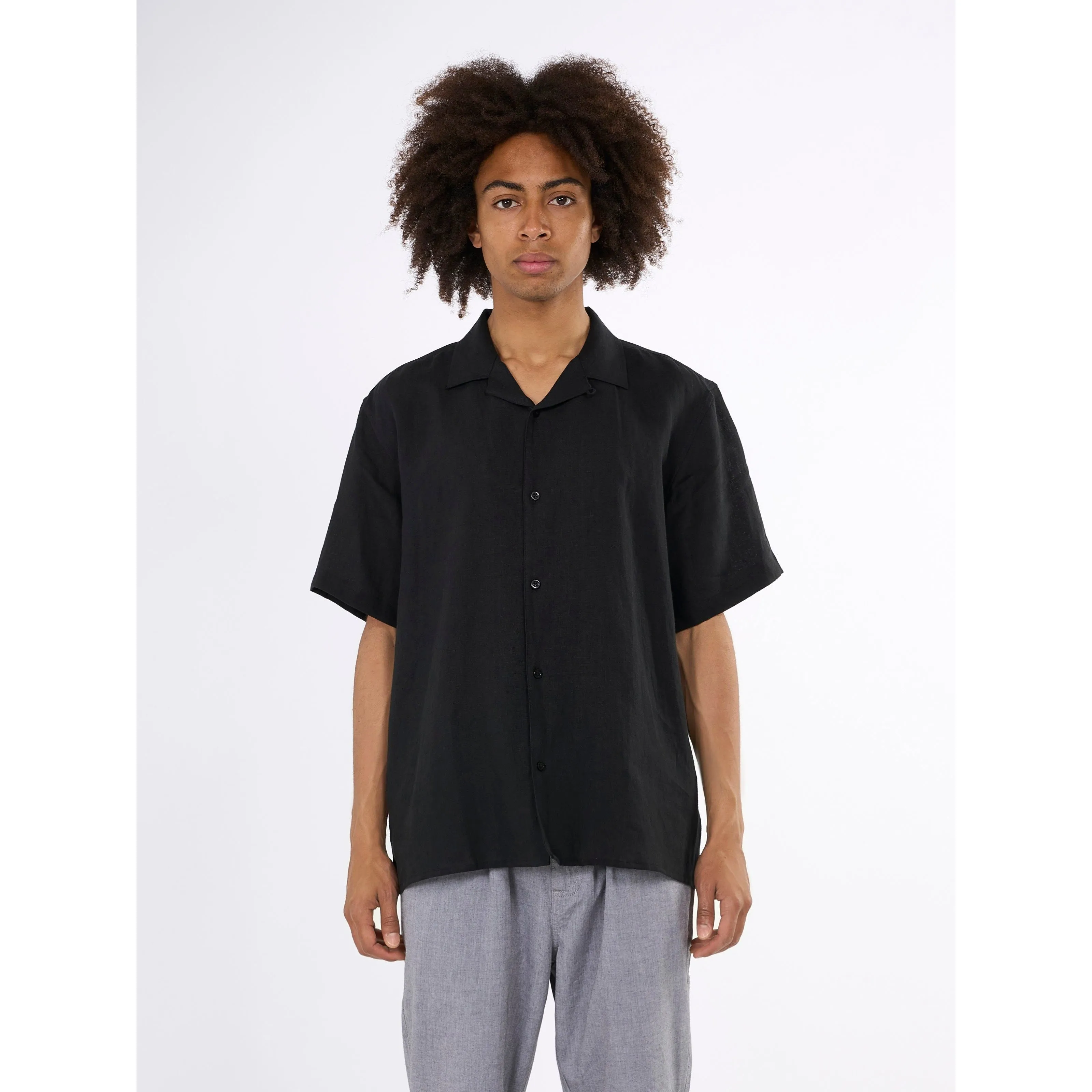 Box Fit Short Sleeved Organic Linen Shirt
