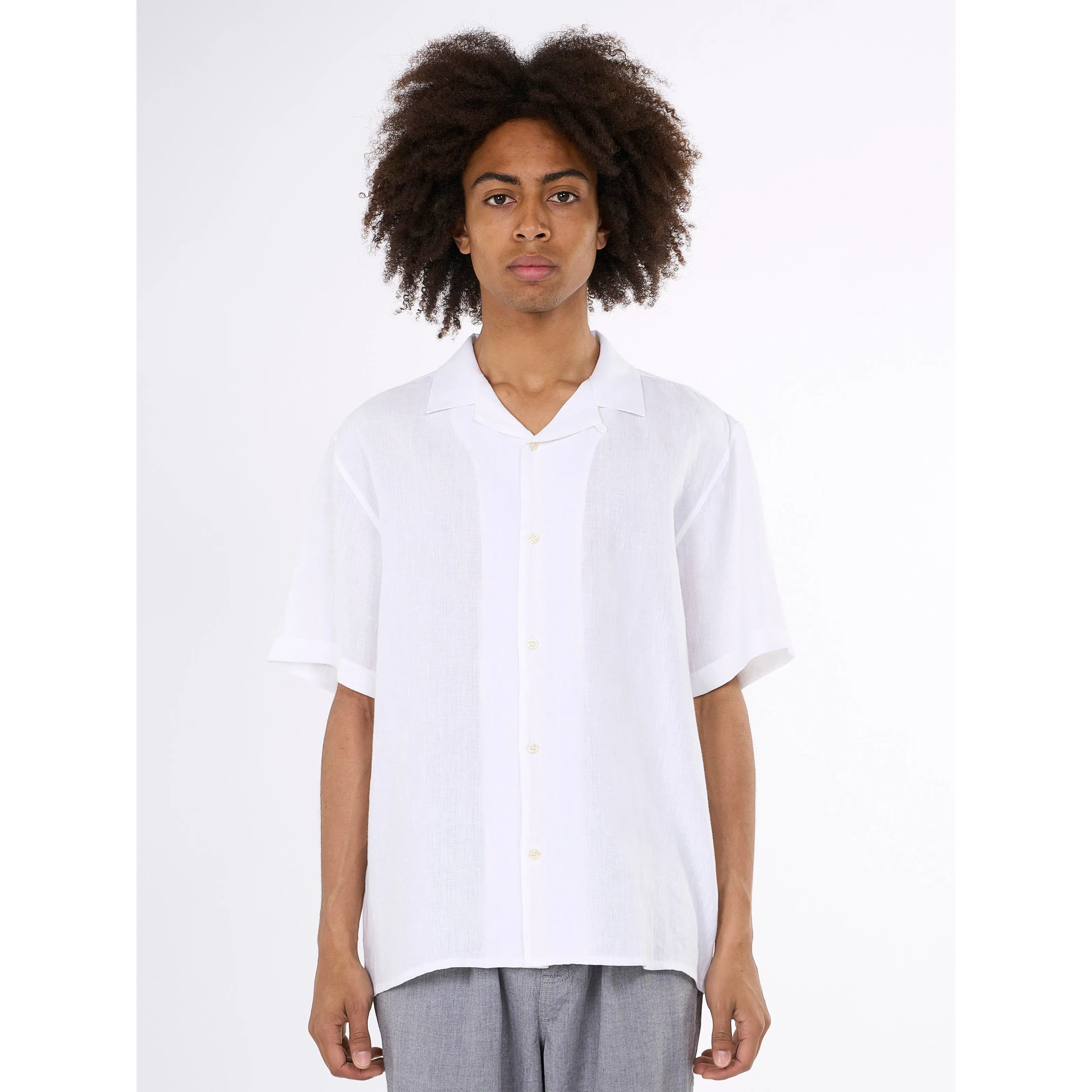 Box Fit Short Sleeved Organic Linen Shirt