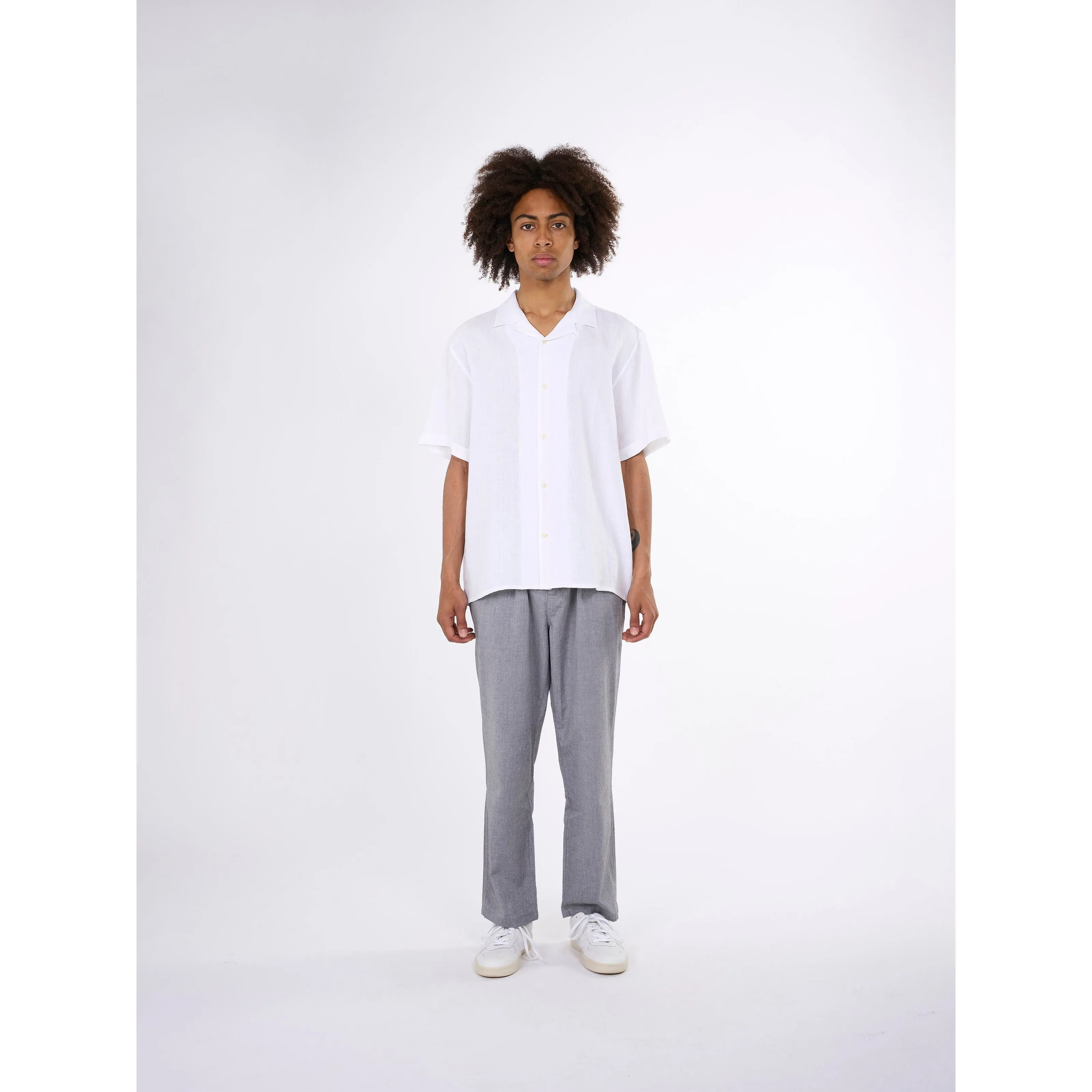 Box Fit Short Sleeved Organic Linen Shirt