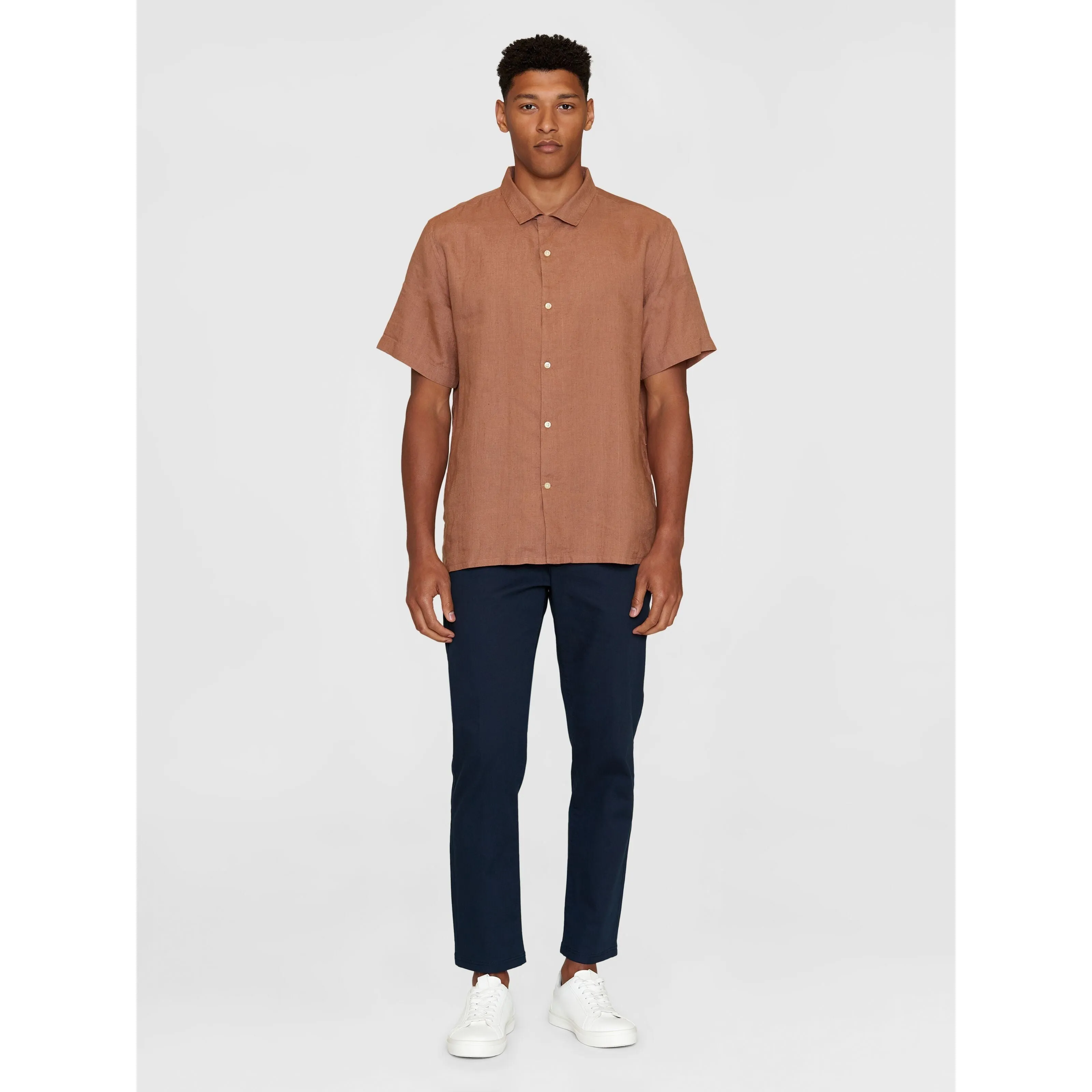 Box Fit Short Sleeved Organic Linen Shirt