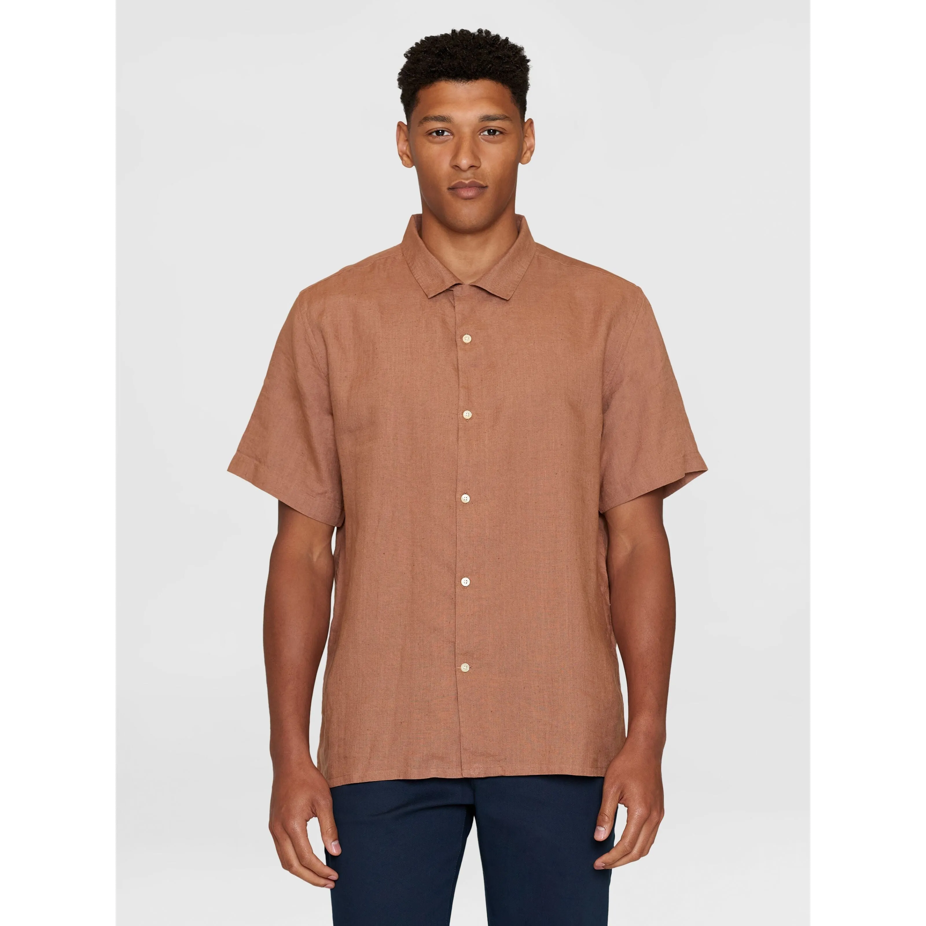 Box Fit Short Sleeved Organic Linen Shirt