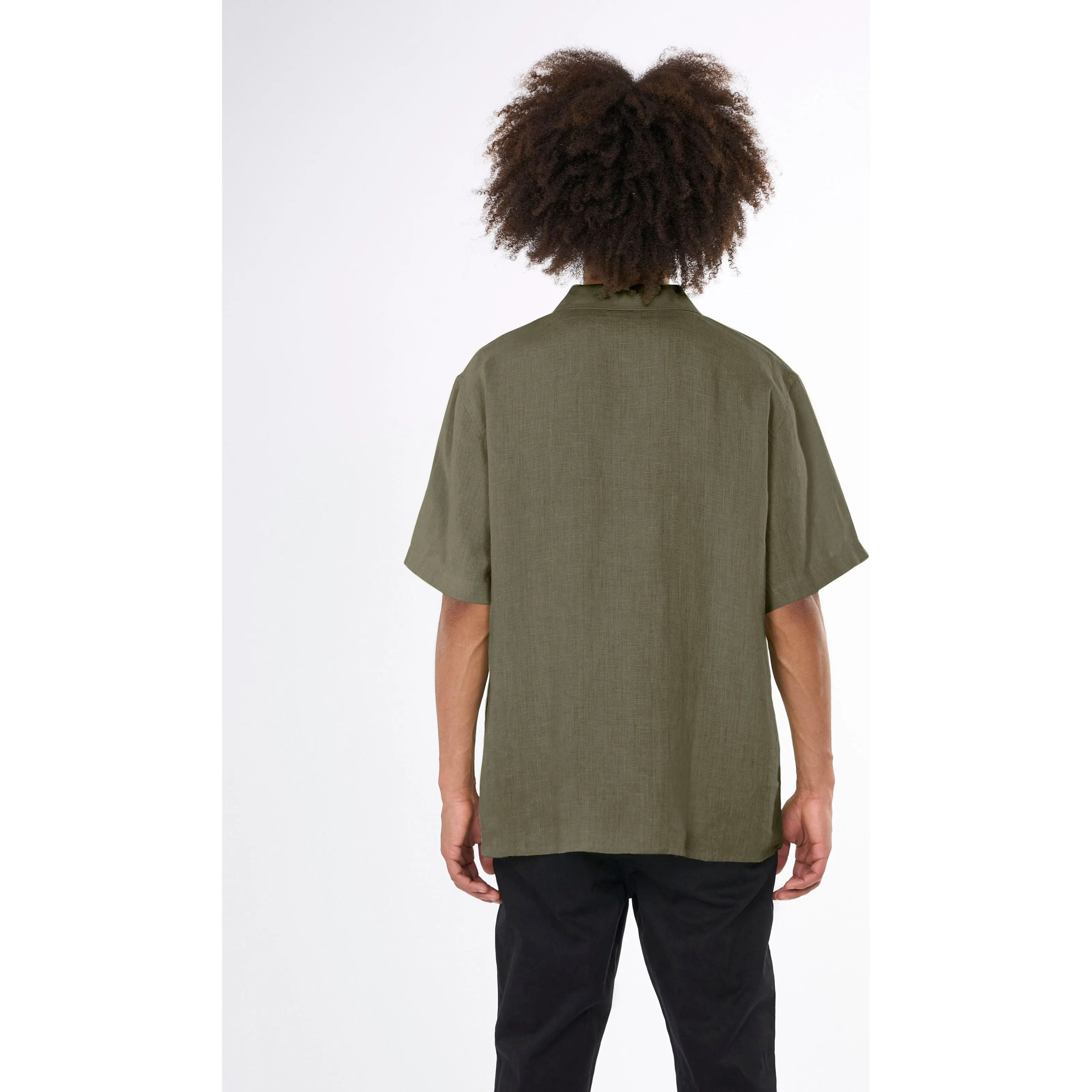 Box Fit Short Sleeved Organic Linen Shirt