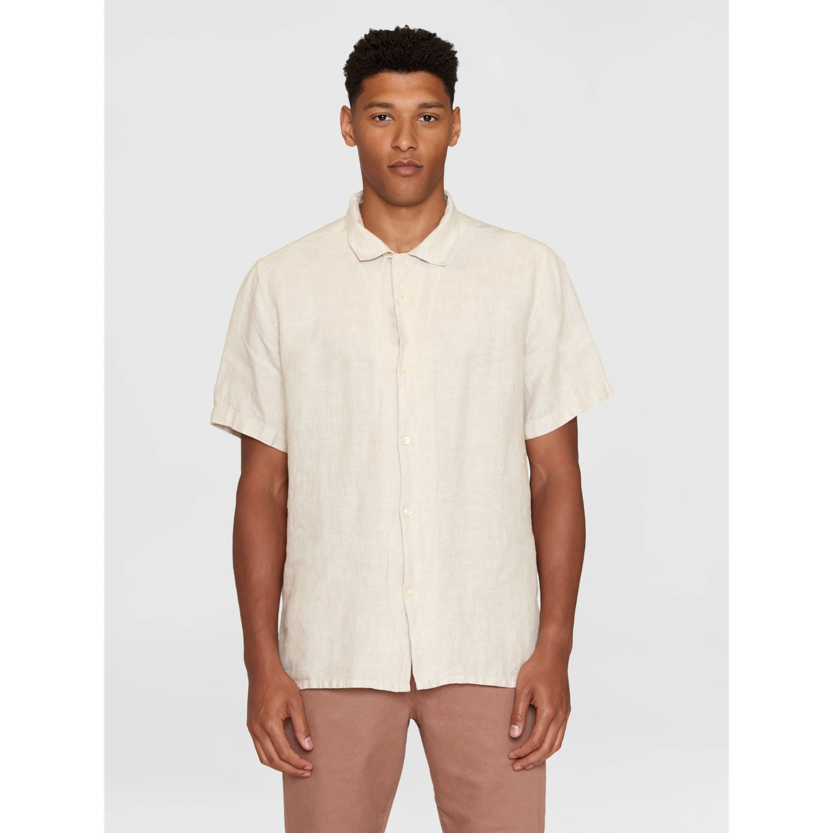 Box Fit Short Sleeved Organic Linen Shirt