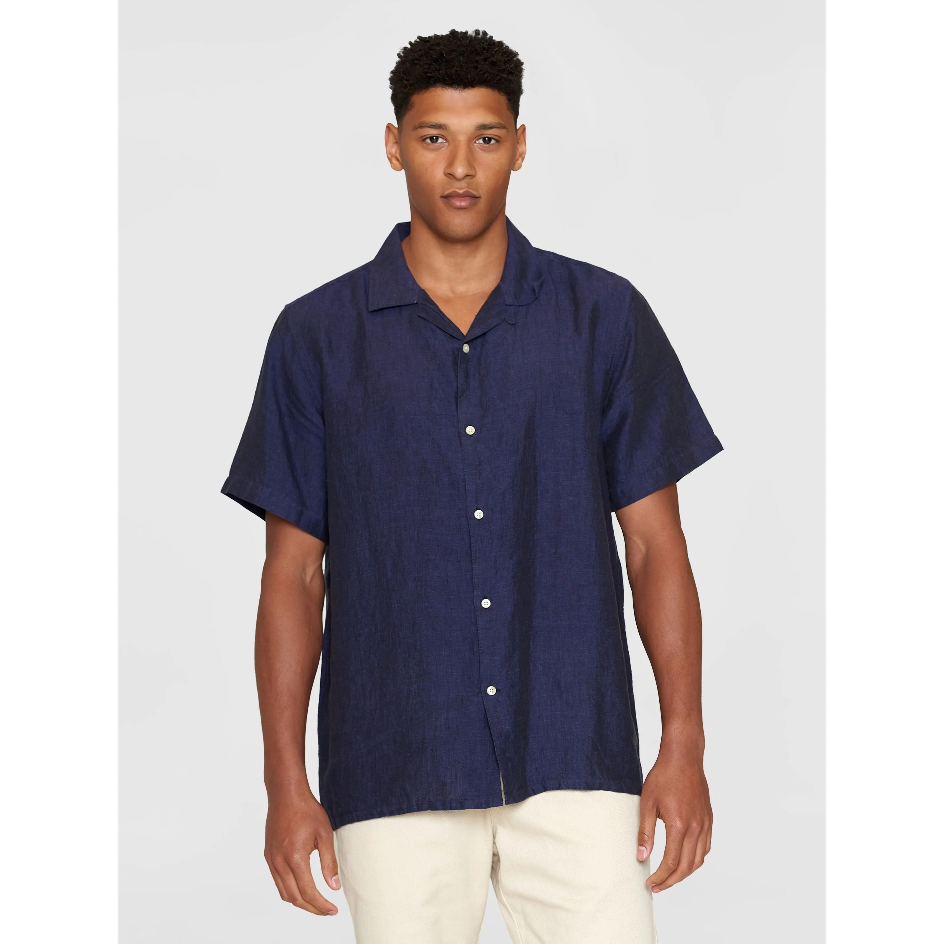 Box Fit Short Sleeved Organic Linen Shirt