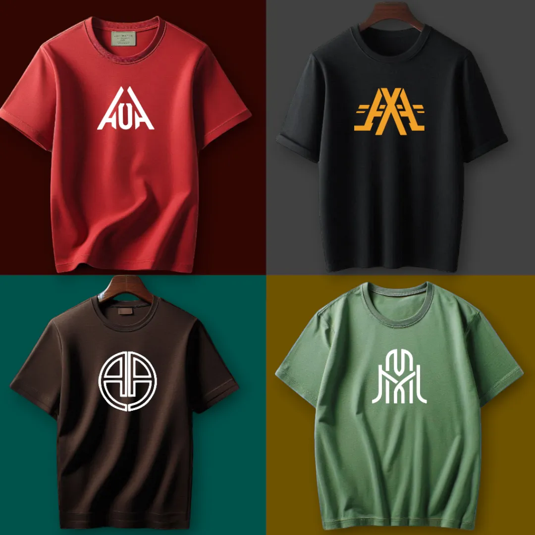 Bundle of 4 Trendy Half Sleeve T-Shirts for Men by AUA&CO – Perfect for Summer