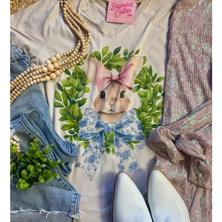 Bunny Bow Wreath Tee