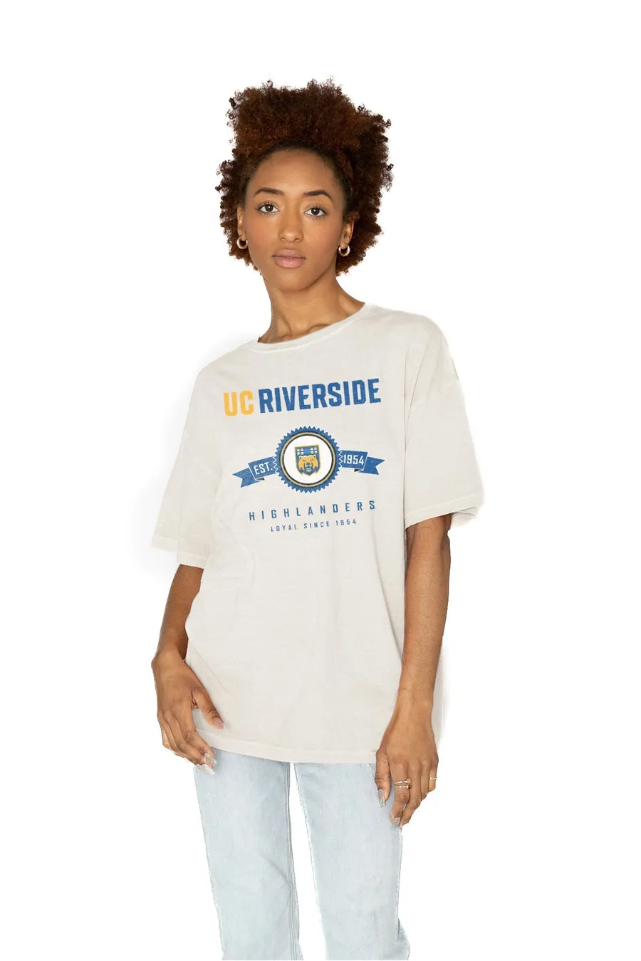 CALIFORNIA RIVERSIDE HIGHLANDERS GET GOIN' OVERSIZED CREW NECK TEE