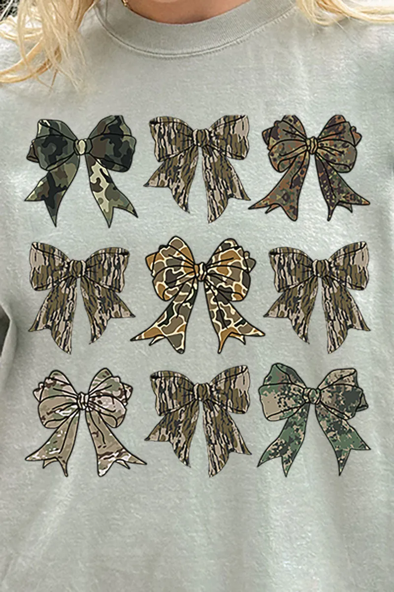 Camo Collage Coquette Bows Comfort Colors Adult Ring-Spun Cotton Tee