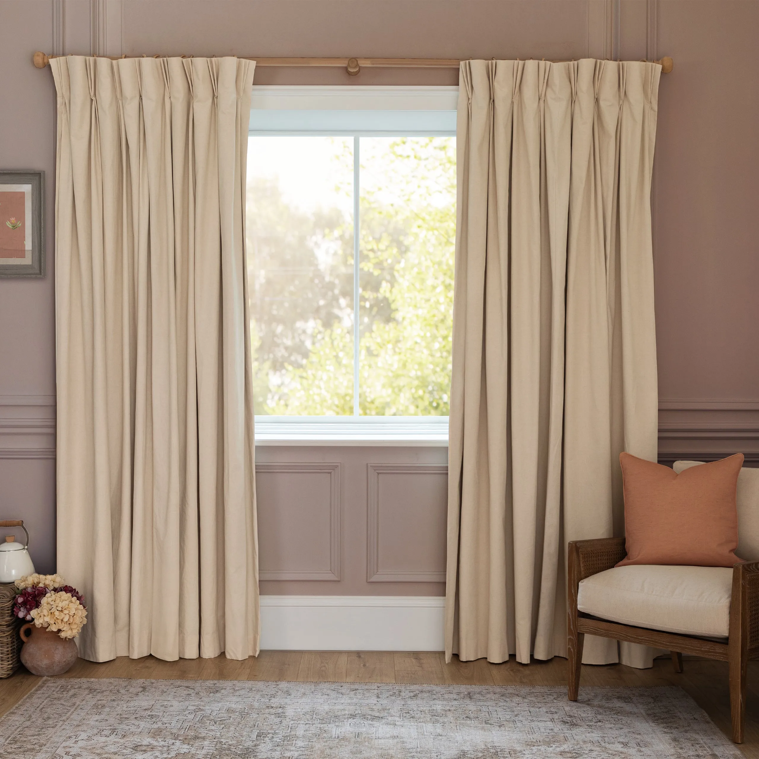 Clovelly Printed Made to Measure Curtains Slate