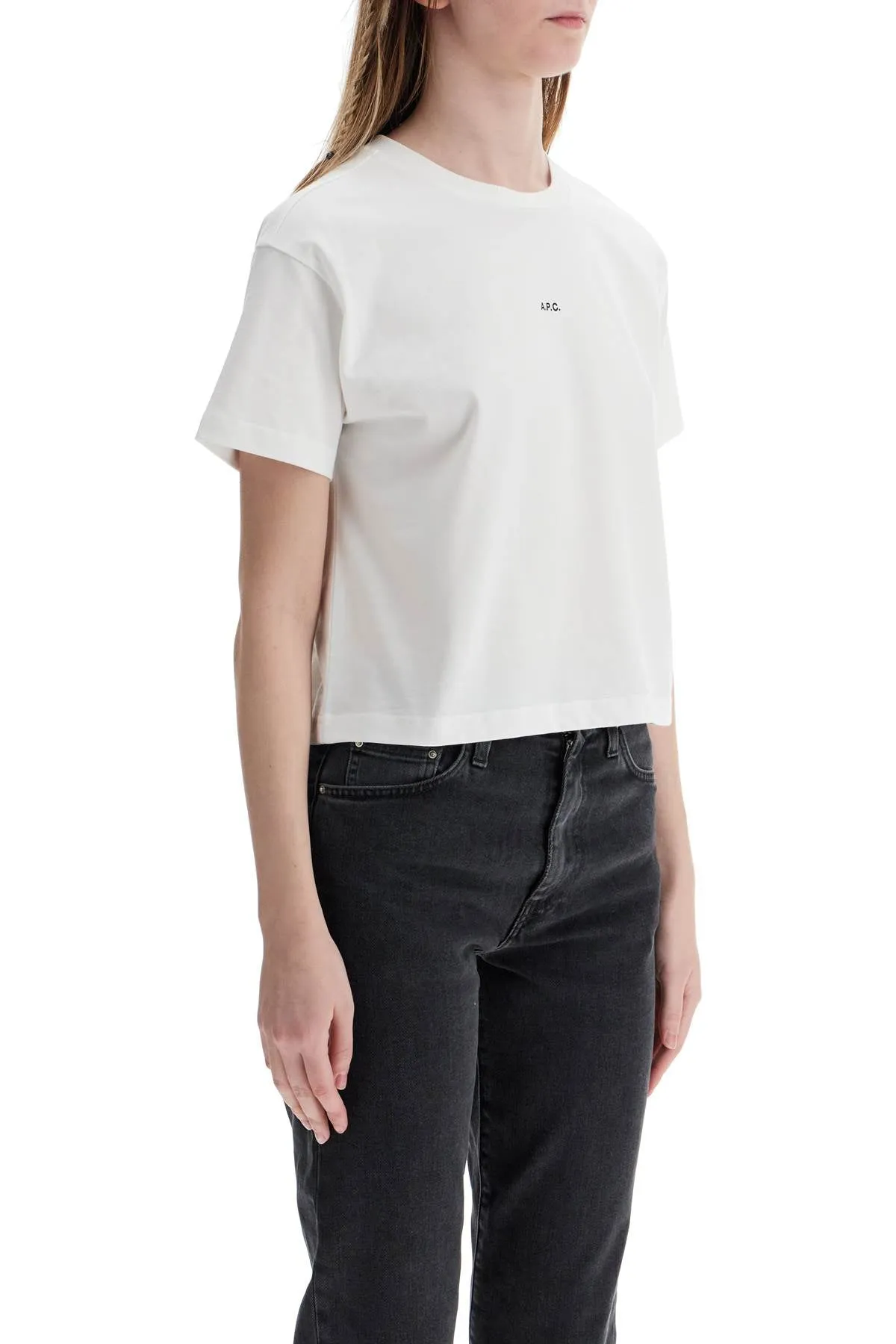 Cropped Organic Cotton Logo Tee