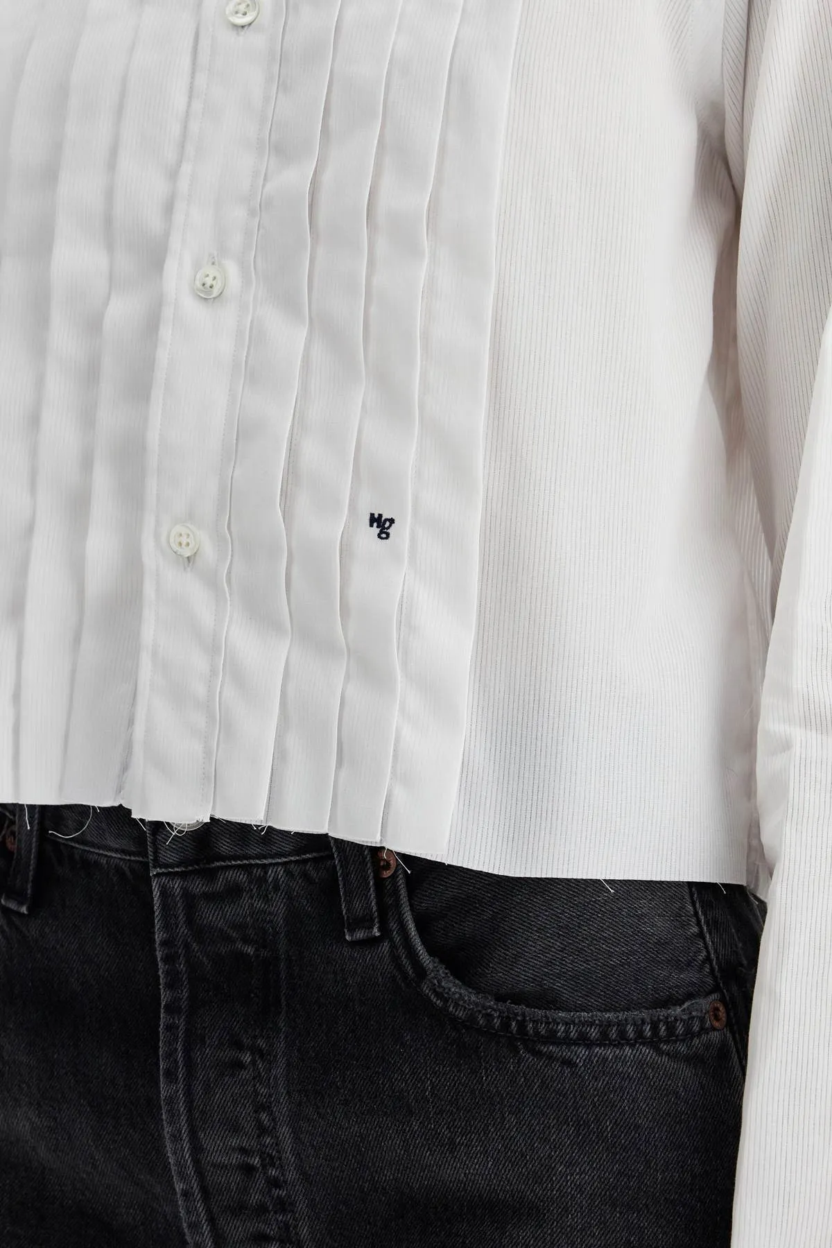 Cropped Tuxedo Shirt