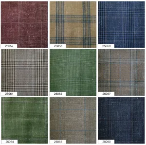 Custom 3 Piece Suit - Check Pattern 100% Pure Linen Bespoke Fabric By Cavani