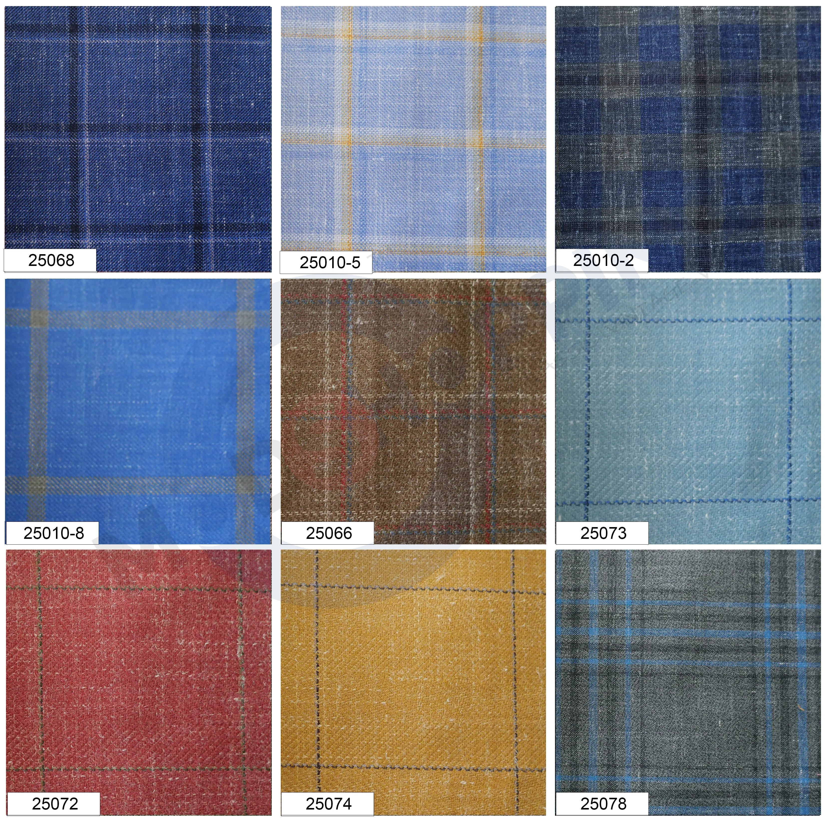 Custom 3 Piece Suit - Check Pattern 100% Pure Linen Bespoke Fabric By Cavani