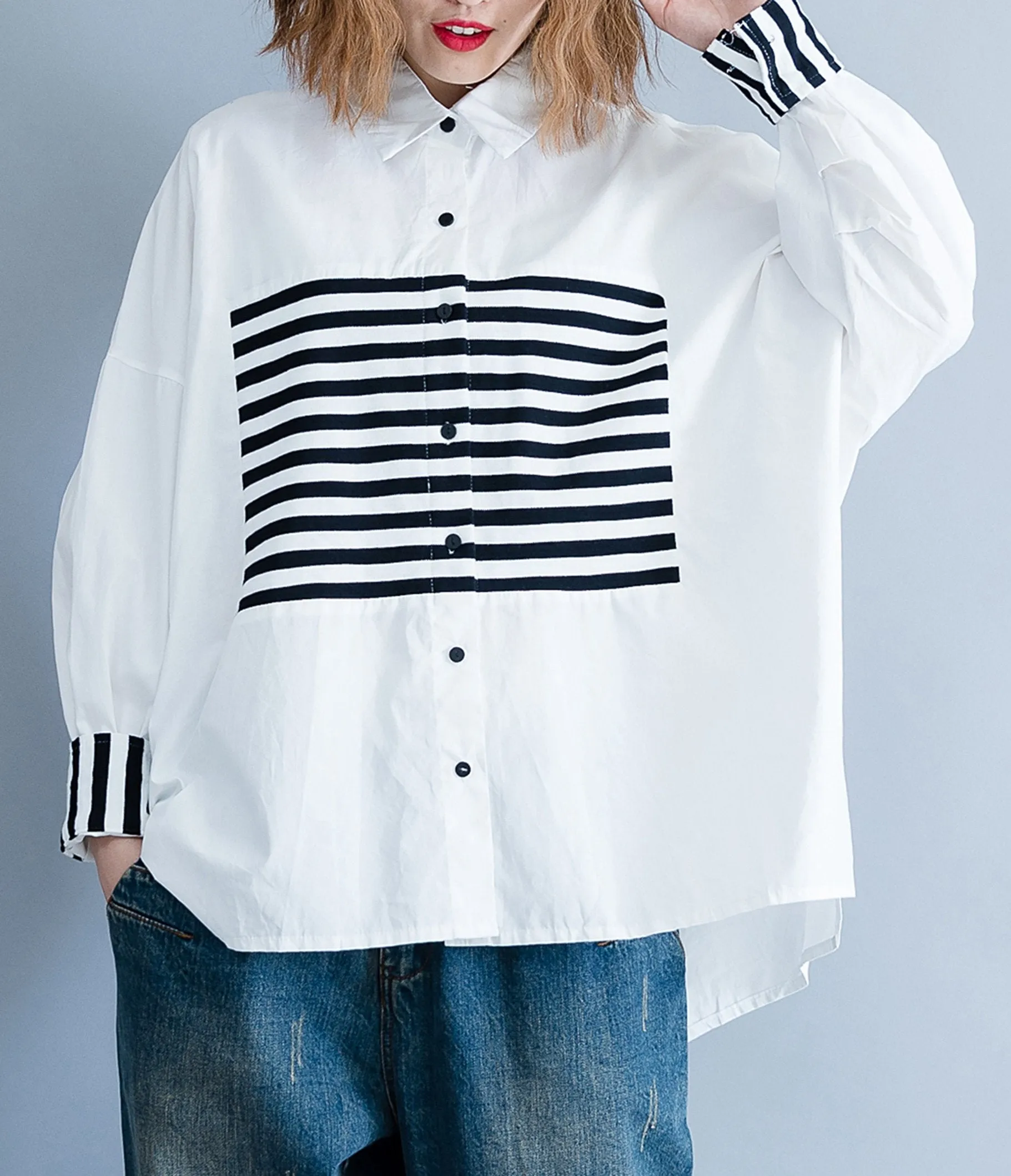 ellazhu Long Sleeve Cotton Shirt GA2075