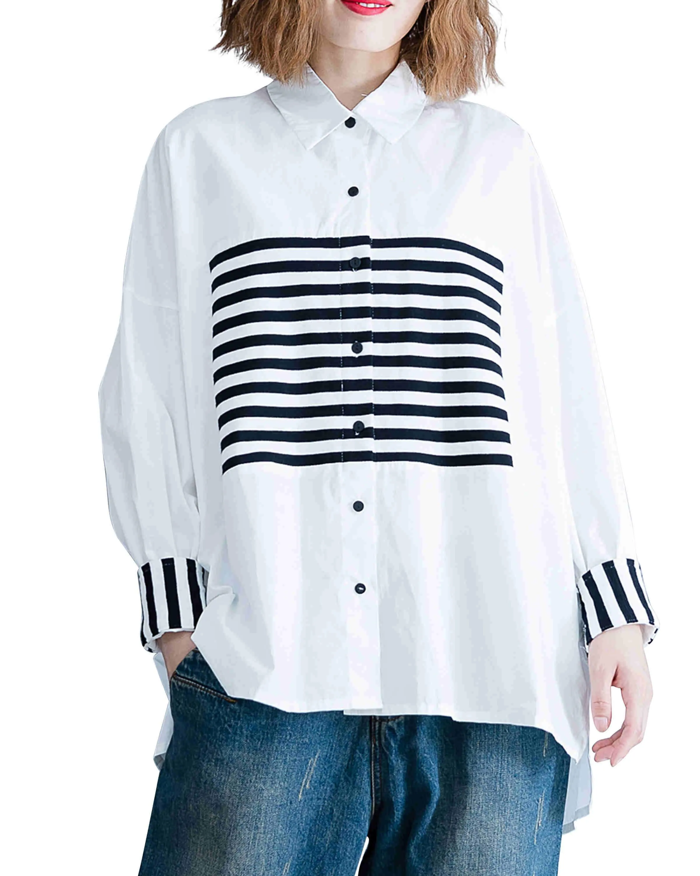 ellazhu Long Sleeve Cotton Shirt GA2075