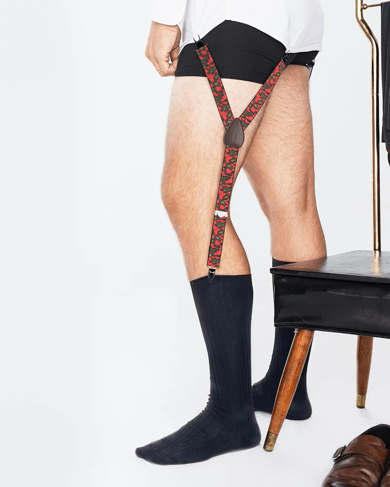 Elsmere Red Shirttail Garters