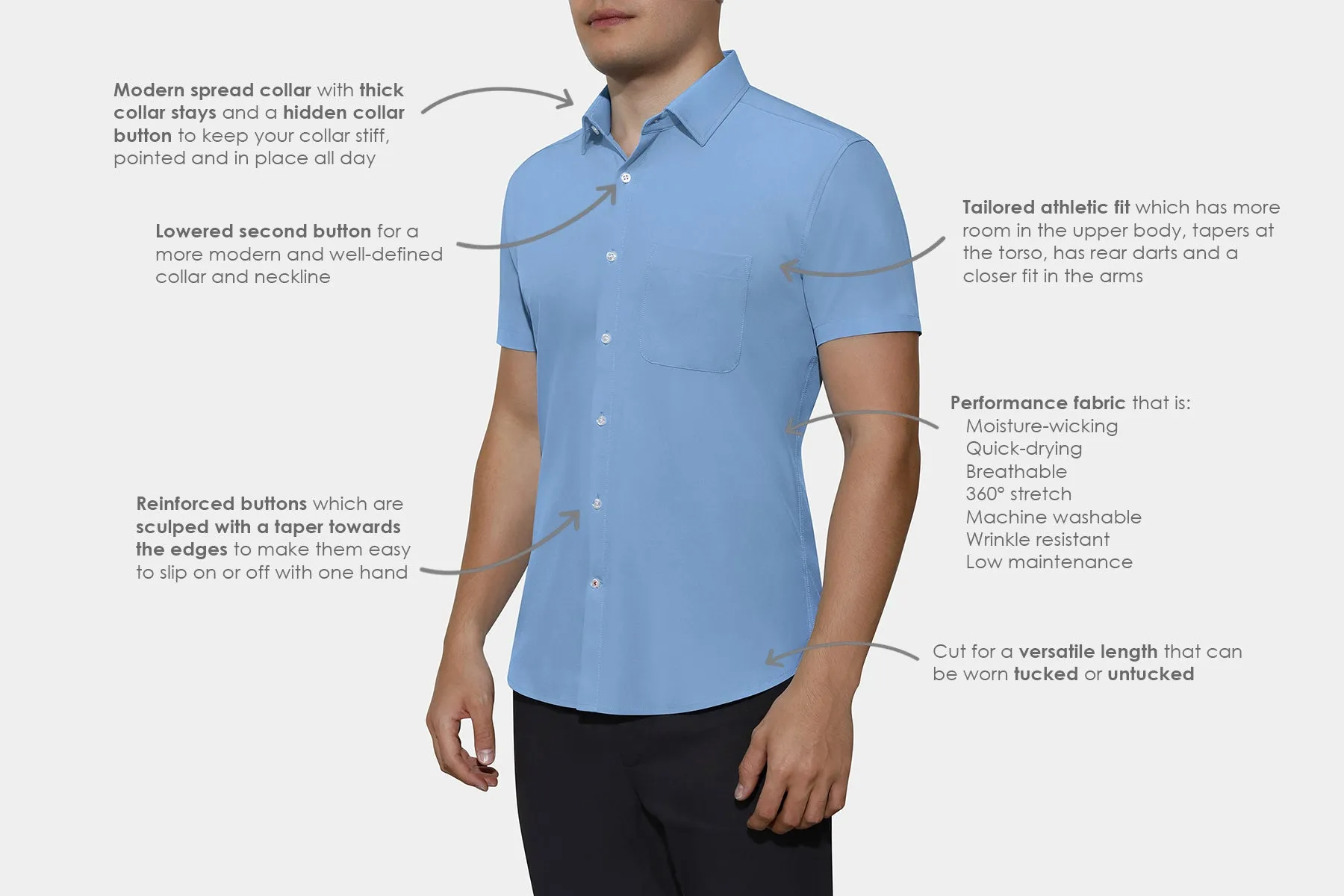FINAL SALE - Performance Short Sleeve Button Up