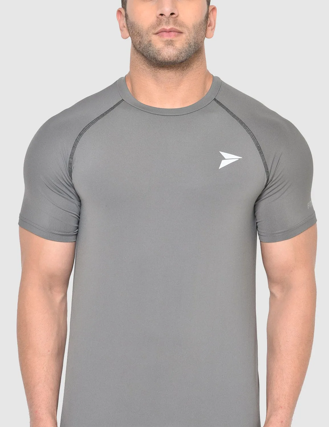 Fitinc Gymwear Grey T-shirt for Men