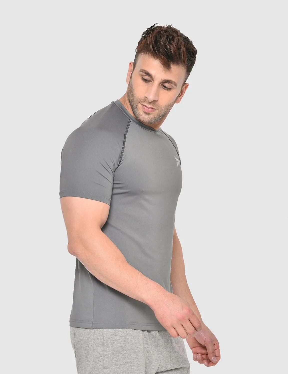 Fitinc Gymwear Grey T-shirt for Men