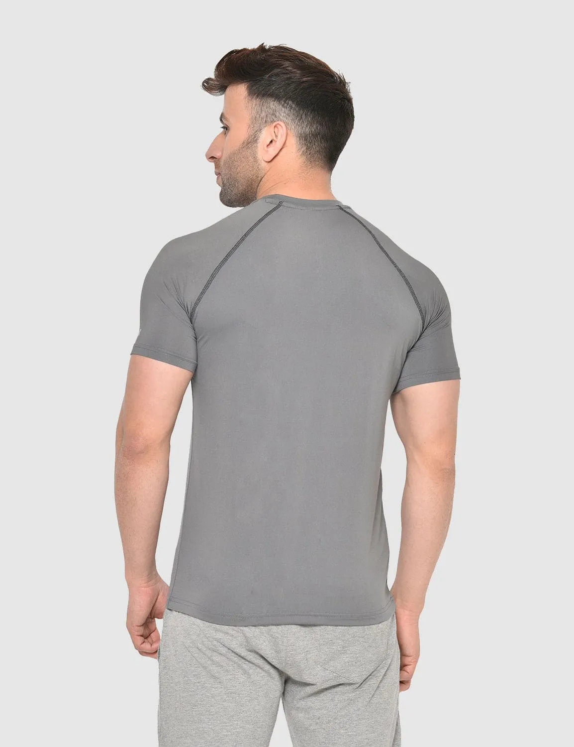 Fitinc Gymwear Grey T-shirt for Men