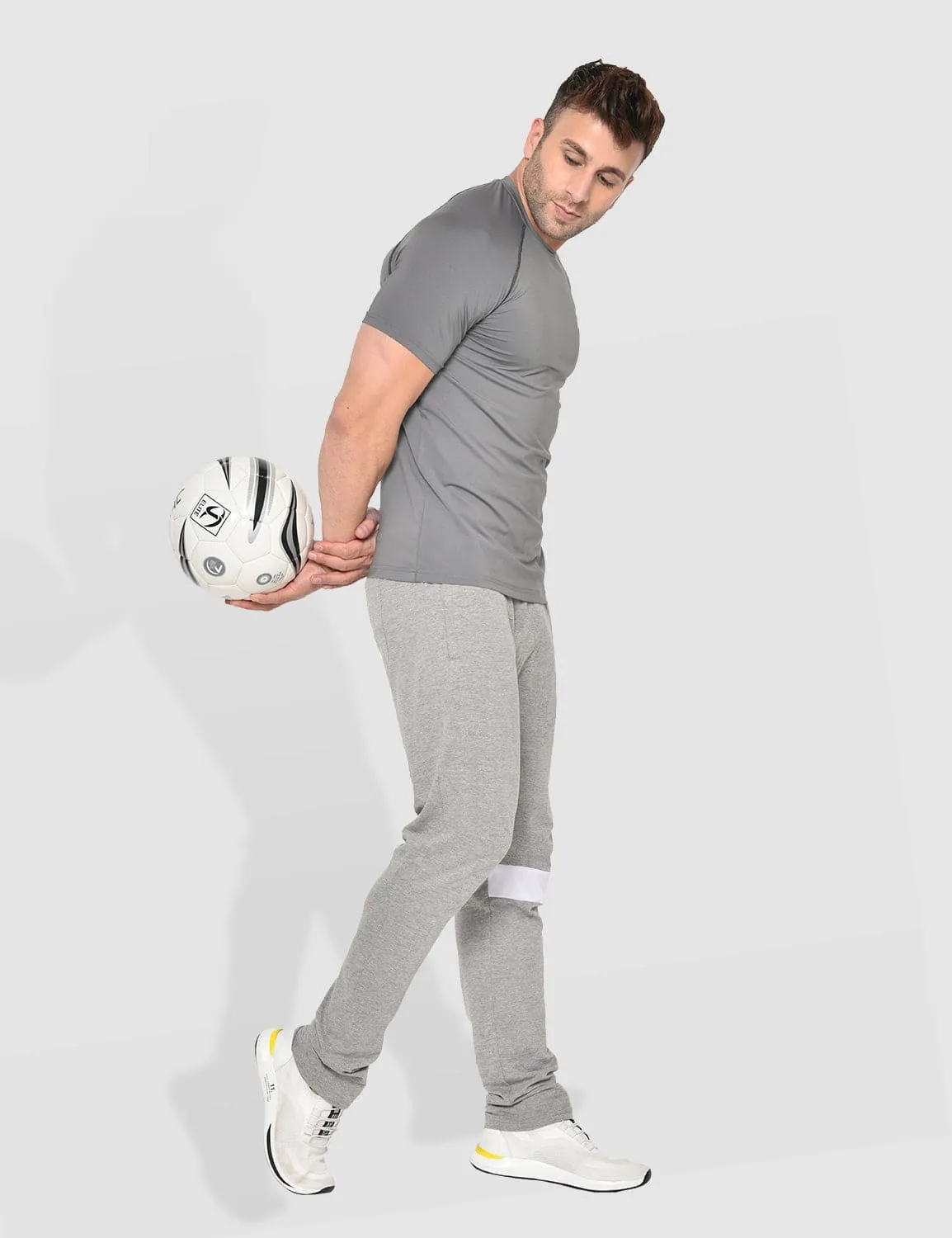 Fitinc Gymwear Grey T-shirt for Men