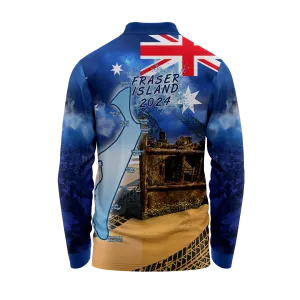 Fraser Island Blue 2024 Fishing Shirt - Quick Dry & UV Rated