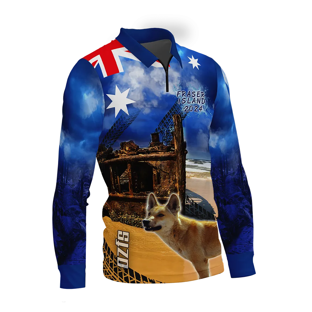 Fraser Island Blue 2024 Fishing Shirt - Quick Dry & UV Rated