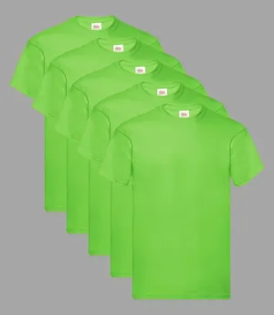 Fruit of the Loom Kid's T-Shirt, Lime, 3-4 to 14-15 Years, (Pack of 5)