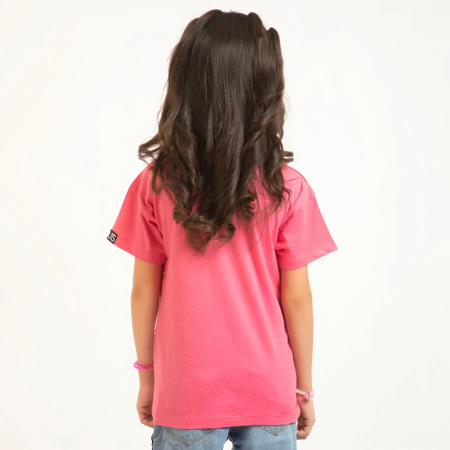 Girls T-Shirt H/S Keep Smiling  - H.Pink