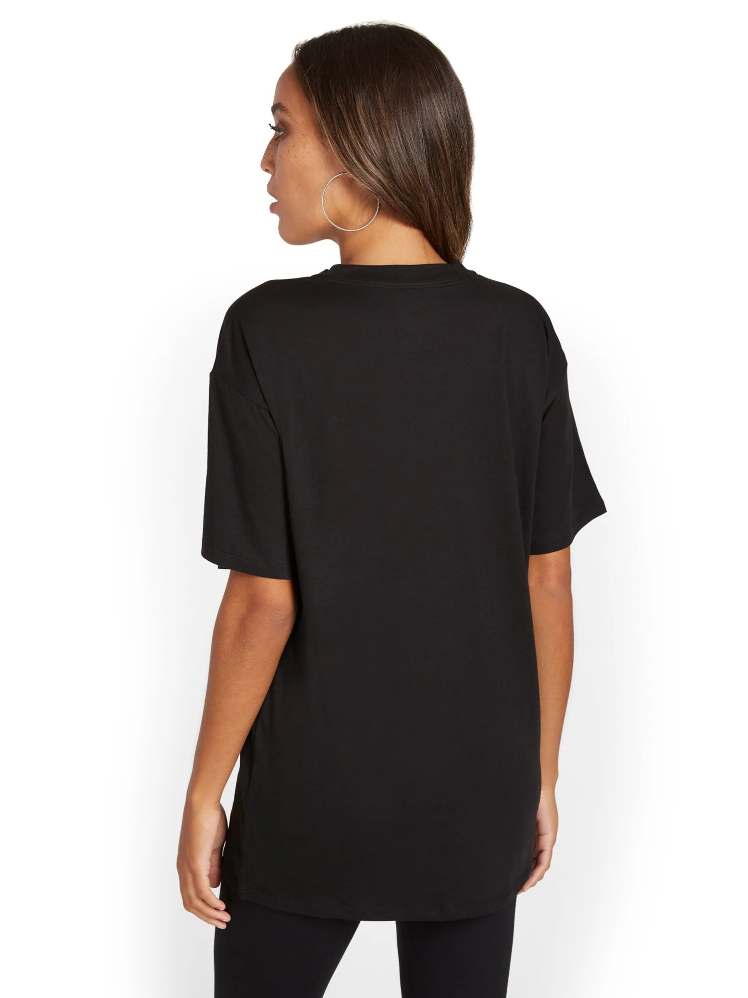 Houndstooth Heart Oversized Graphic Tee